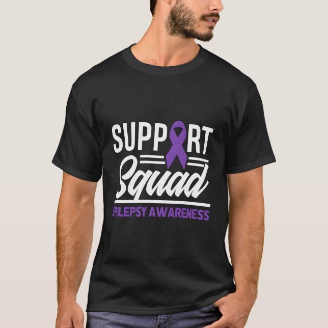 Epilepsy Warrior Support Squad Support Epilepsy Aw T-Shirt (Front)