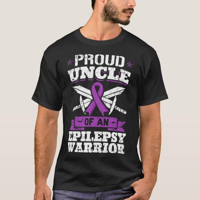Epilepsy Warrior Uncle Epileptic Seizure Disorder  T-Shirt (Front)