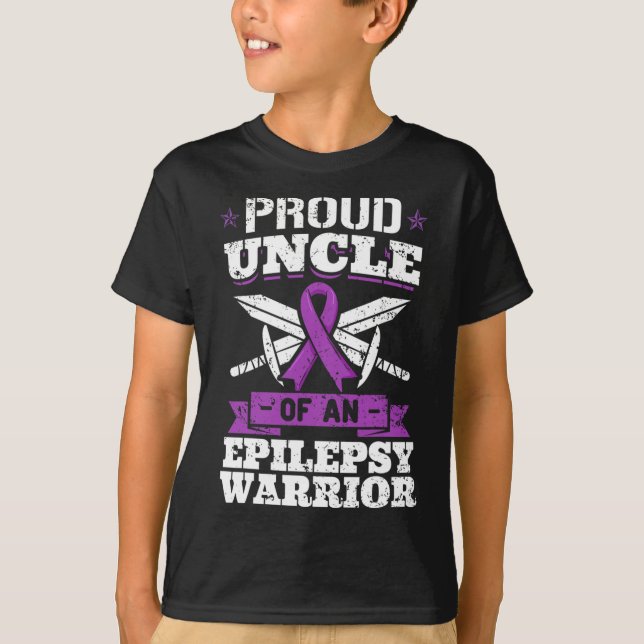 Epilepsy Warrior Uncle Epileptic Seizure Disorder  T-Shirt (Front)