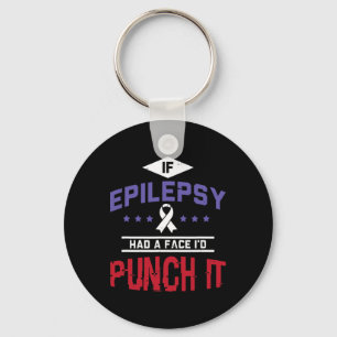 Epileptic Warrior and Purple Ribbon Epilepsy Awar Keychain