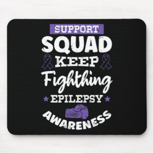Epileptic Warrior and Purple Ribbon  Epilepsy Awar Mouse Pad