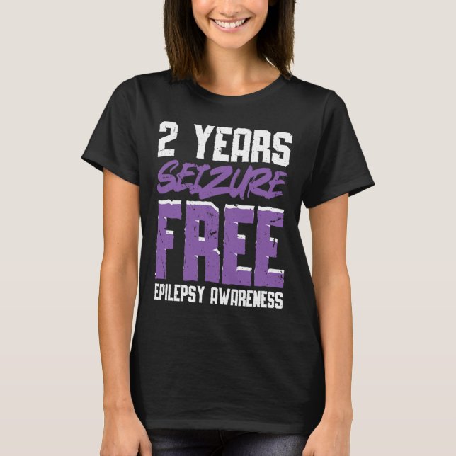 Epileptic Warrior and Purple Ribbon  Epilepsy Awar T-Shirt (Front)
