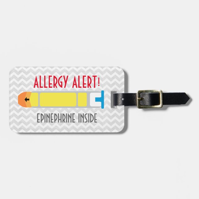 Epinephrine Allergy Alert Tag for Medical Kit (Front Horizontal)