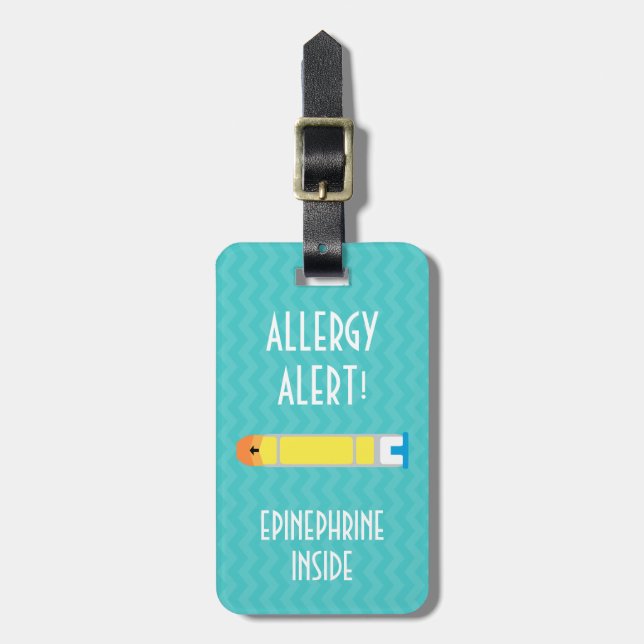 Epinephrine Allergy Alert Tag for Medical Kit (Front Vertical)