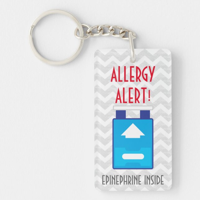 Epinephrine Inside Allergy Alert Kids Personalized Keychain (Front)