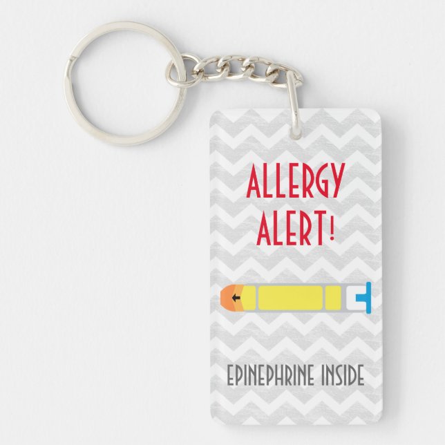 Epinephrine Inside Allergy Alert Kids Personalized Keychain (Front)