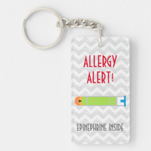 Epinephrine Inside Allergy Alert Kids Personalized Keychain
