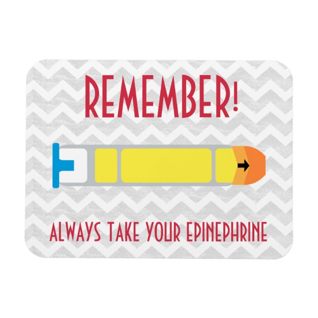 Epinephrine Reminder Magnet for Allergies (Horizontal)