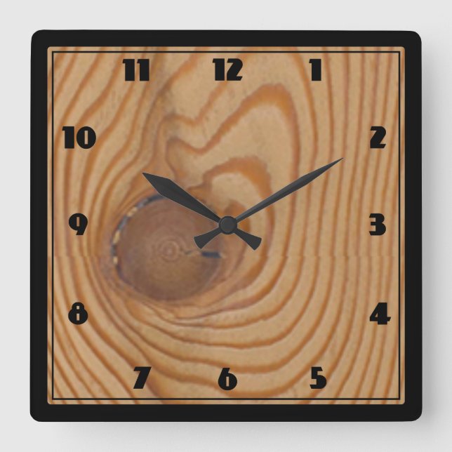 épinette noueuse square wall clock (Front)