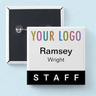 Épingle du personnel Nom Badge avec logo Bouton no