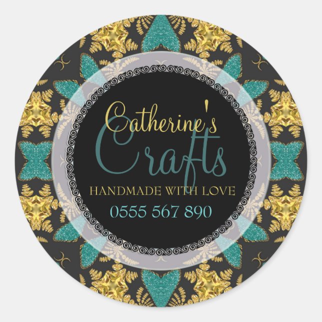 Épingle Noir+Or + Sticker Turquoise pour produit d (Devant)