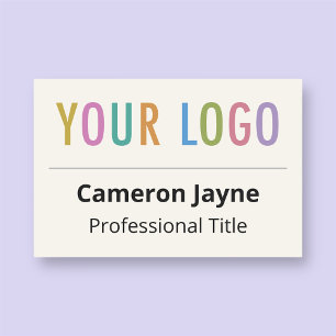 Épinglette de nom écru Logo de la société Badge pr