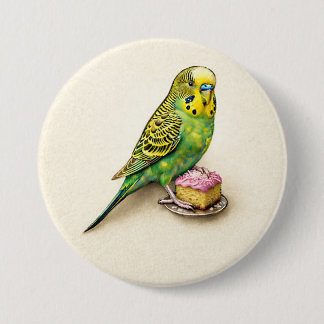 Épinglette grand badge rose Australian Budgie Lami