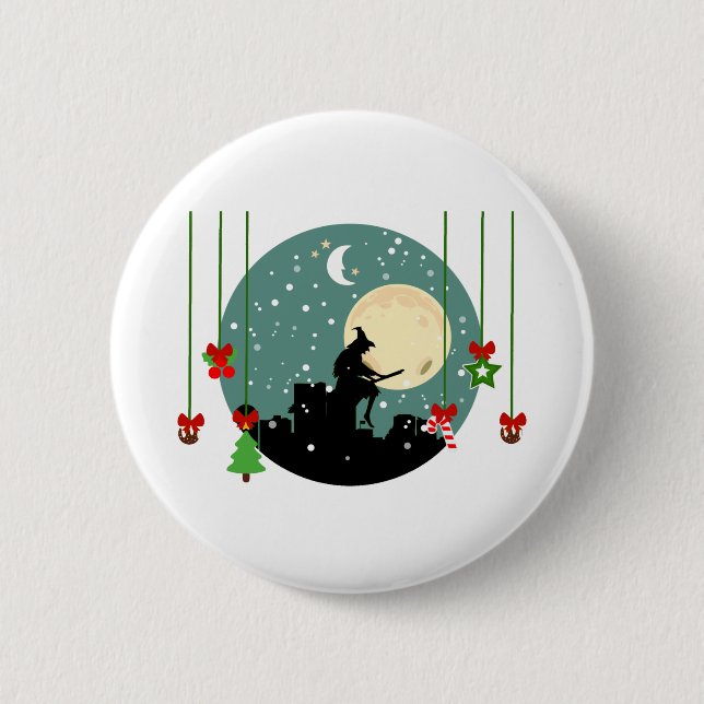 epiphany christmas befana 2 inch round button (Front)