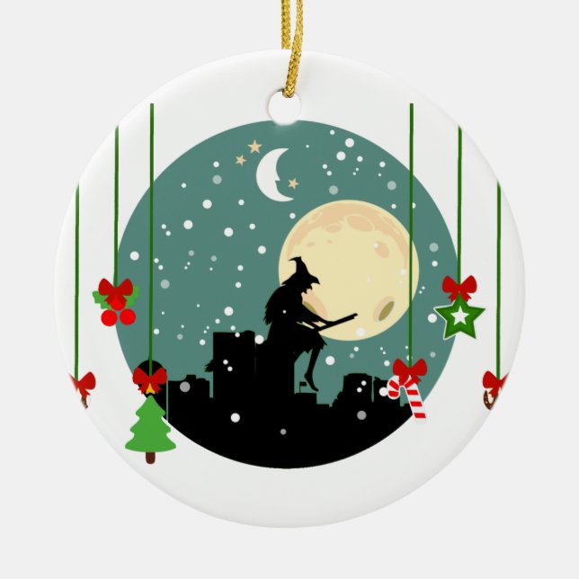 epiphany christmas befana ceramic ornament (Front)
