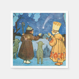 Epiphany Three Kings from the East by Zdenek Guth Napkin