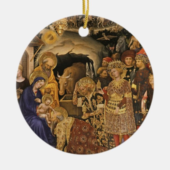 Epiphany Three Kings Virgin Mary Baby Jesus Joseph Ceramic Ornament (Front)