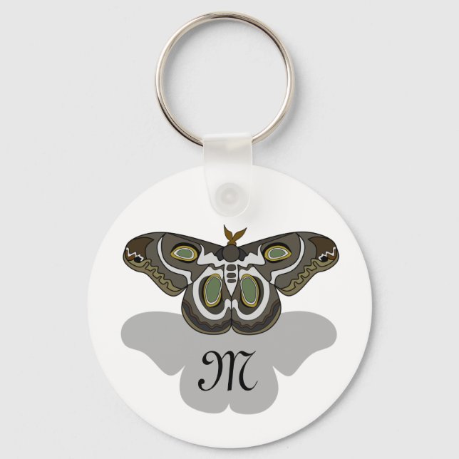 Epiphora Mythimnia Moth Keychain (Front)