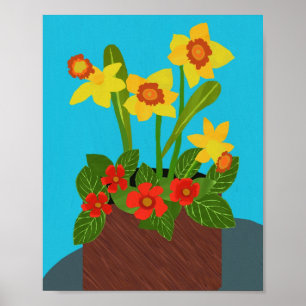 Episcia and Daffodil Poster