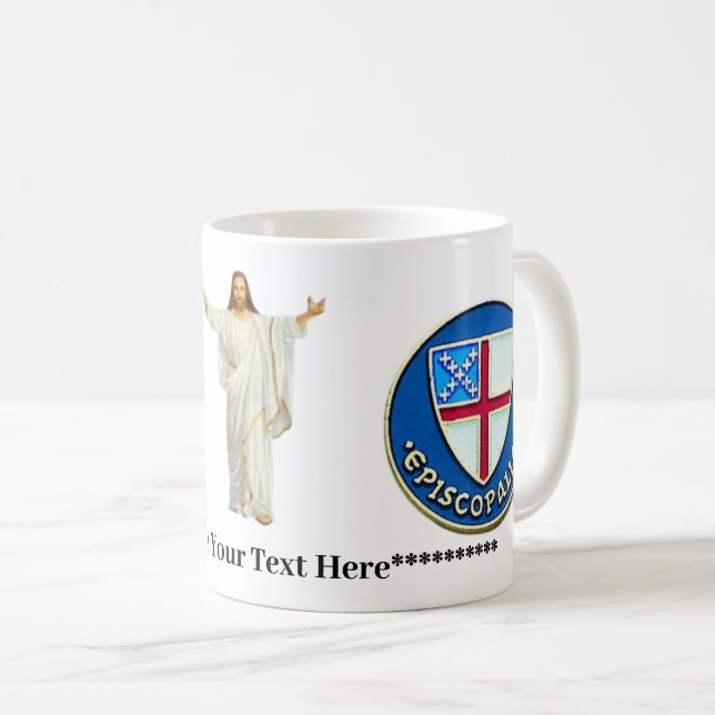Episcopal Church Crest, Personalized Coffee Mug (Front Right)