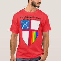 Episcopal Church Shield with Rainbow Pride Vertica
