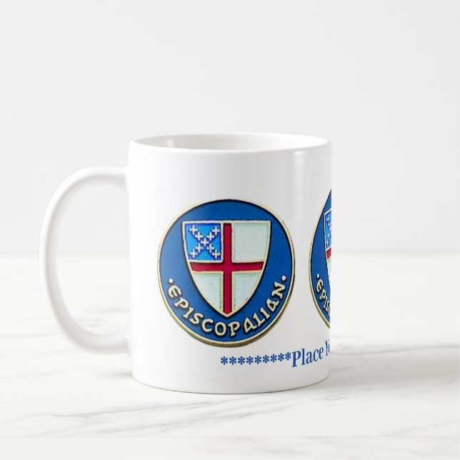 Episcopal Church TriCrest, Personalized Coffee Mug (Left)