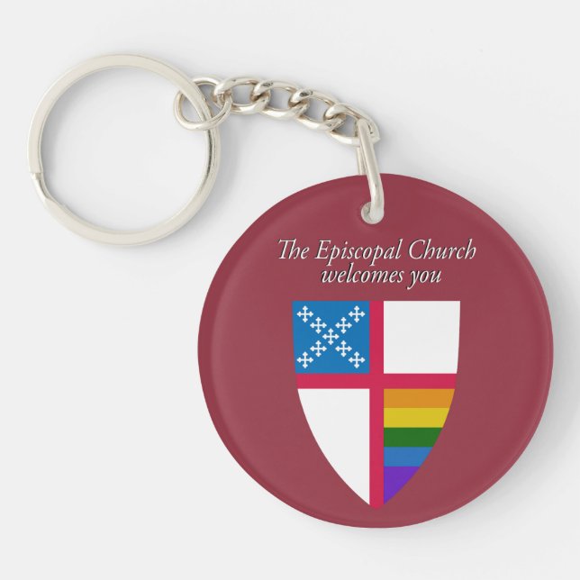 Episcopal Church Welcomes YOU LGBTQ PRIDE Keychain (Front)