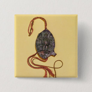 Episcopal seal belonging to Anthony Beck 2 Inch Square Button