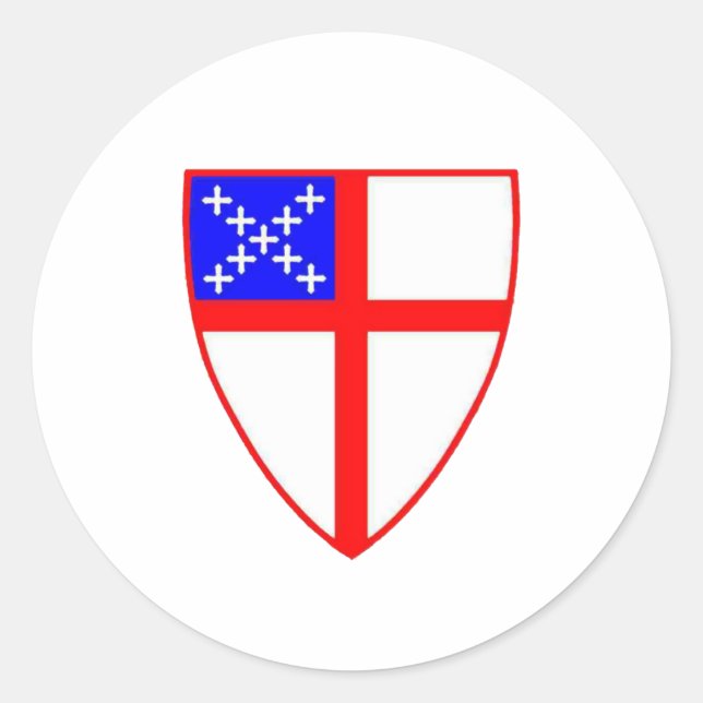 Episcopal Shield Classic Round Sticker (Front)