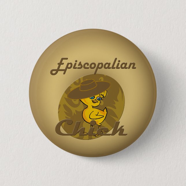 Episcopalian Chick #6 2 Inch Round Button (Front)