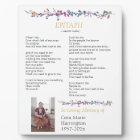 Epitaph Poem Custom Memorial Tabletop