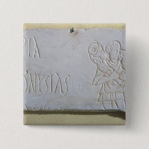 Epitaph with a relief of the Good Shepherd 2 Inch Square Button
