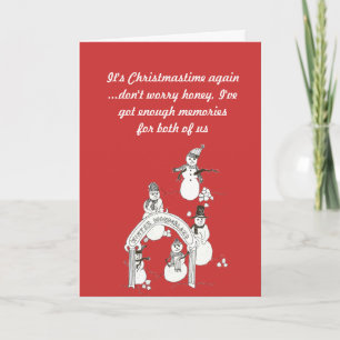 Épouse avec la carte de Noël de perte de mémoire