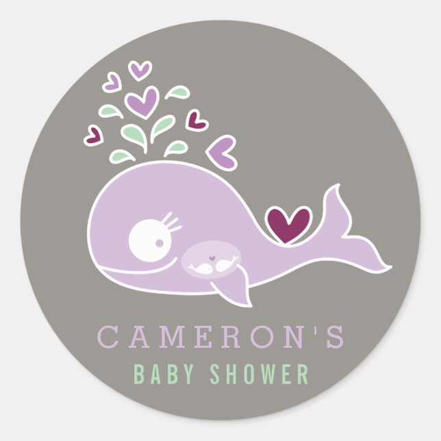 Épouse mère Baleine Twin Girls Baby shower Sticker (Devant)
