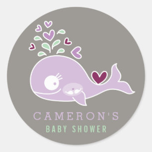 Épouse mère Baleine Twin Girls Baby shower Sticker