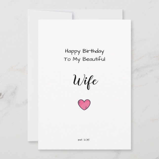 Épouse tu me manques carte d'anniversaire romantiq (Devant)