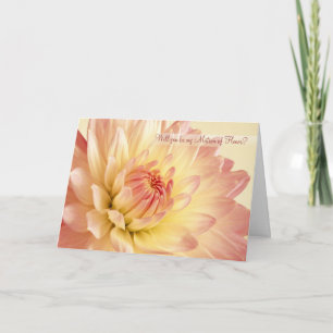 Épouser. Carte de dame de honneur avec le dahlia