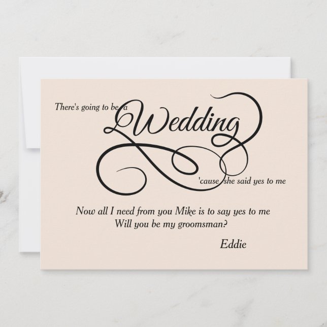 Épouser la carte nuptiale de demande de partie (Devant)