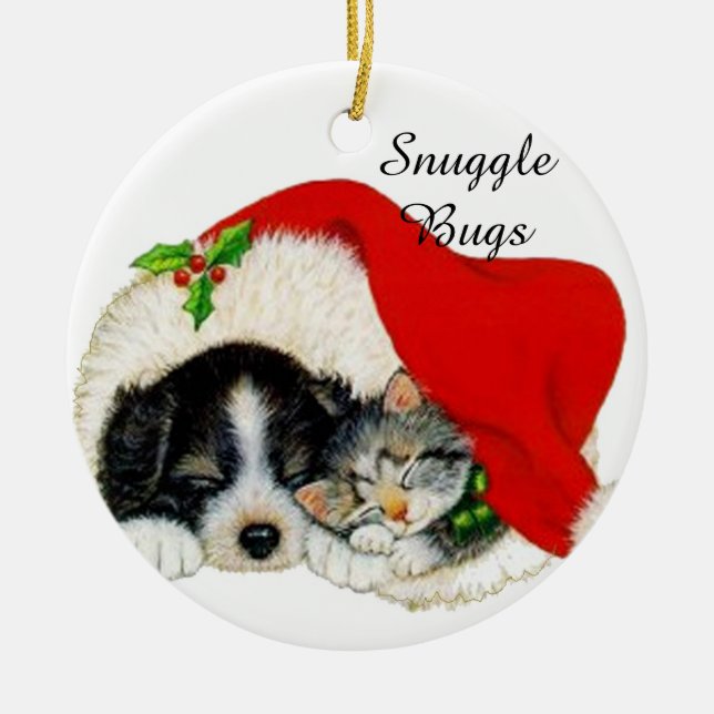 Épouses musculées Chat et chien Ornement de Noël (Devant)