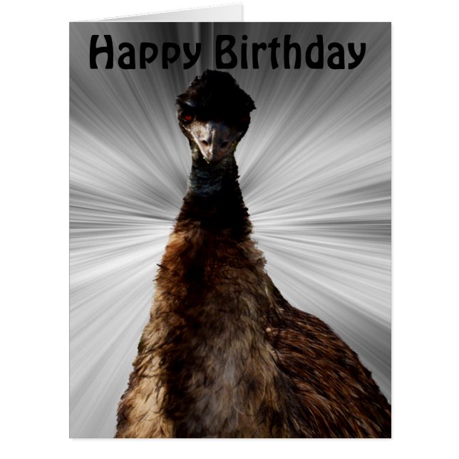 Epouvantable Emu Stare Down, Jumbo Carte Anniversa (Devant)
