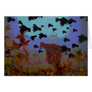 épouvantail et corbeaux