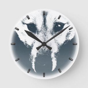 Époux Montée Cadeaux Décor Loup Chien Mur Horloge
