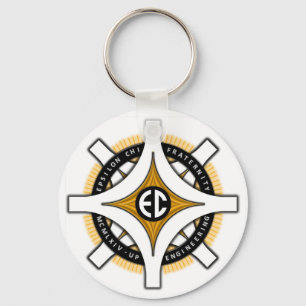 Epsilon Chi White Background Keychain