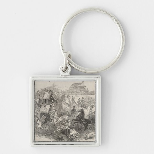 Epsom Races, 'Derby Day': Leaving the Course Keychain (Front)