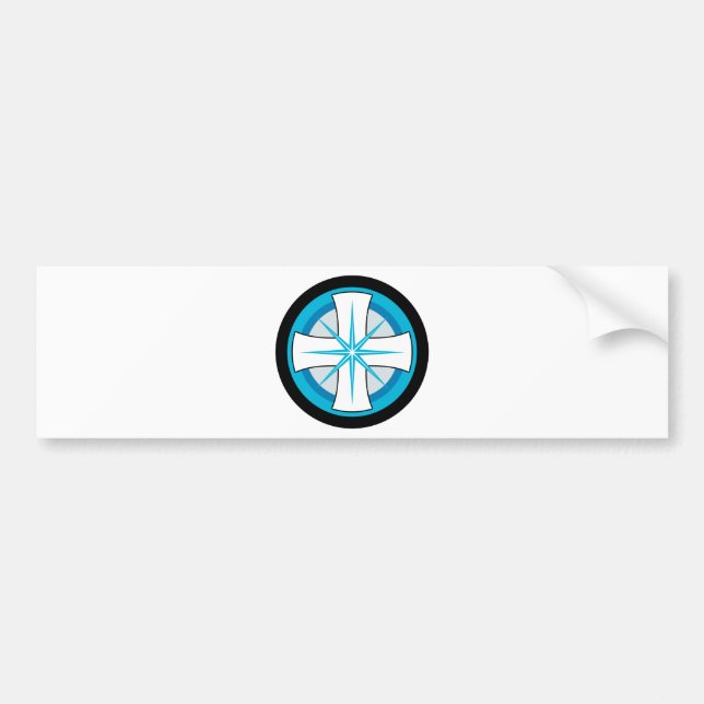 Equal Armed Blue Cross Bumper Sticker (Front)