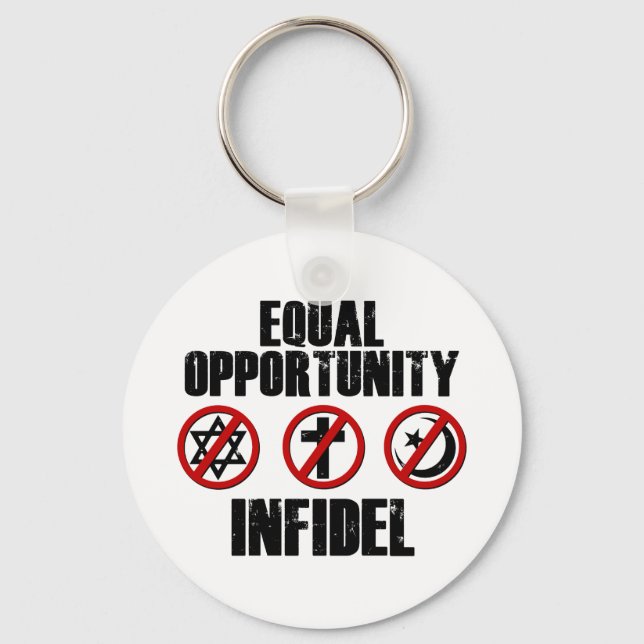Equal Opportunity Infidel Keychain (Front)