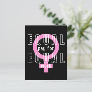 Equal Pay For Equal Work Feminist Postcard