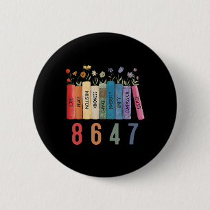 Equal Rights Book Flower 8647 Trump Feminist Women 2 Inch Round Button