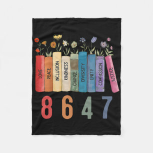 Equal Rights Book Flower 8647 Trump Feminist Women Fleece Blanket