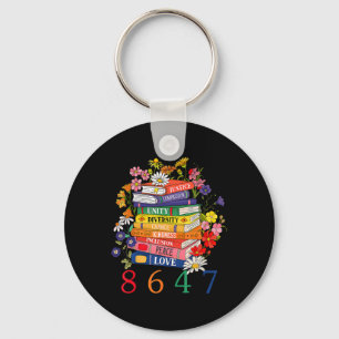 Equal Rights Book Flower 8647 Women Rights Feminis Keychain